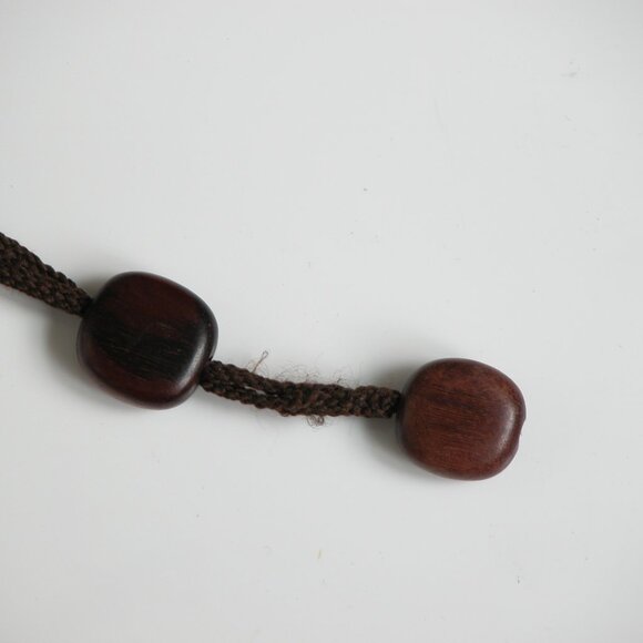 Vtg Mid Century Modern Boho Hippie Belt 1970s Waist Hip Belt FLAT WOOD BEAD